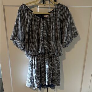 Mustard Seed Navy and White Polka Dot Mini Dress